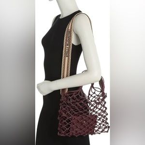 Faux Leather Knotted Tote Bag & Pouch